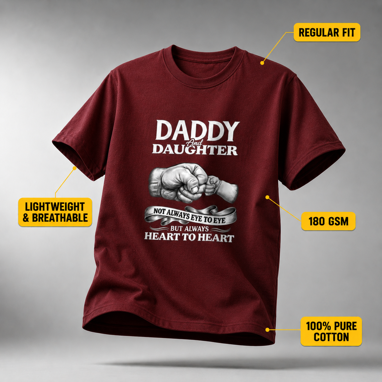 Dad Daughter crew neck T-Shirt
