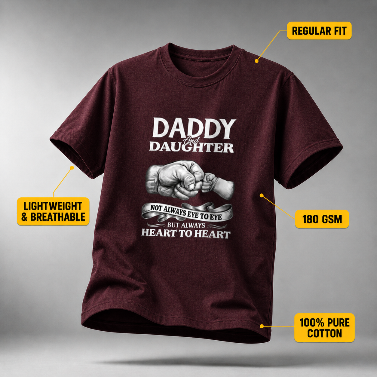 Dad Daughter crew neck T-Shirt